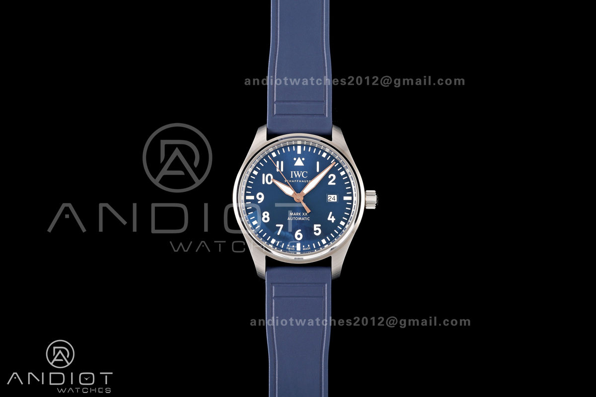 Mark XX MZF 1:1 Best Edition Blue/RG Dial on Blue Leather Strap A2892